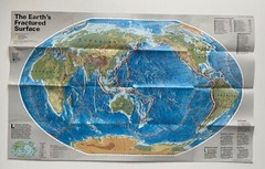 National Geographic Magazine,Paper Map, The Earths Fractured Surface, 1995