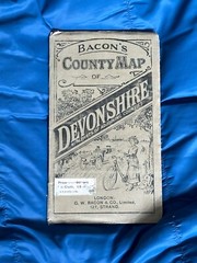 Vintage Bacon’s County Map, Devonshire. Early 1900’s