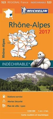CARTE REGIONALE 523 RHONE ALPES 2017 [ REGIONAL MAP RHONE By Michelin NEW