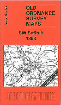 MAP OF South West Suffolk 1893: One Inch Map 206 by Robert Malster NEW