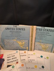 Vintage 1986 National Geographic Society Close-Up USA Travel Maps Gift Set w/Box