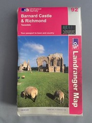 Ordnance Survey. Barnard Castle & Richmond 92. Laminated Landranger. 1:50 000.