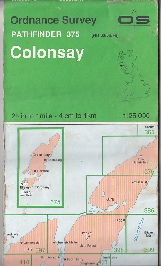Ordnance Survey Map 1:25,000 Pathfinder Sheet NR 38/39/49 Colonsay