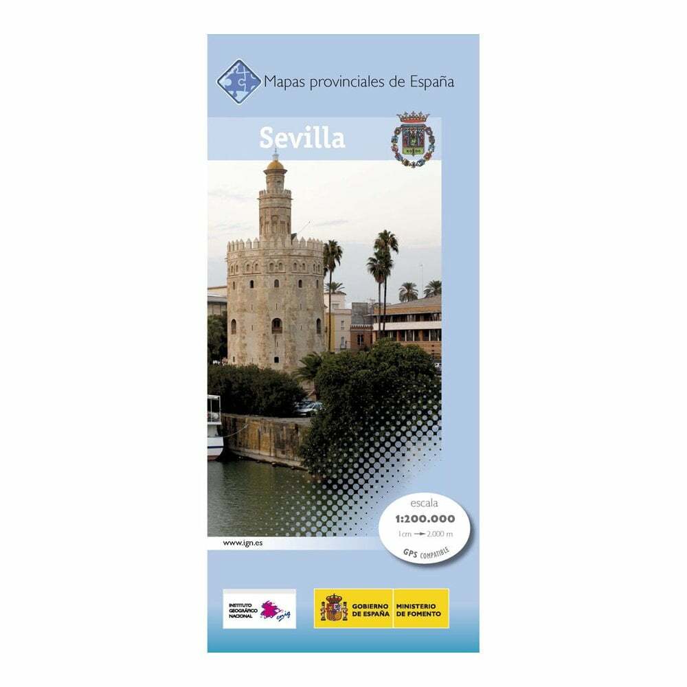 Spain Provincial Map: Sevilla driving topographic 1:200K