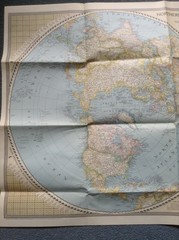 Vintage National Geographic NORTHERN AND SOUTHERN HEMISPHERES MAP – April 1943