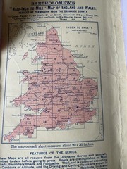 Antique 1910-1920 Bartholomews New Reduced Survey Map 12 – Cheshire – cloth