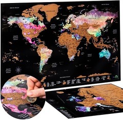 Deluxe Scratch Off World Map & Poster – Track Your Travels Beautifully