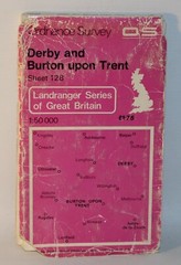 Ordnance Survey Landranger Map – Derby & Burton upon Trent, Sheet 128 – 1977