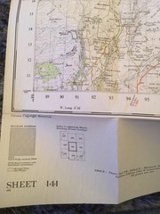 1952 Ordnance Survey Seventh Series One Inch Brecon Cloth Map Sheet 141