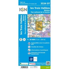 France 1:25K map 3534OT Les Trois Vallees Modane & Parc National de la Vanoise