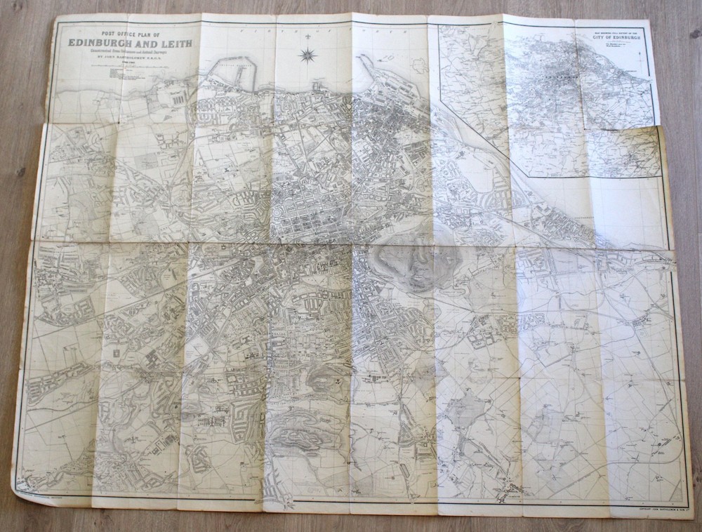 1940-41 Bartholomew’s Post Office Plan of EDINBURGH & LEITH Scotland Scottish