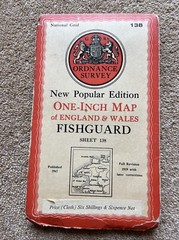 Vintage OS One Inch Map -Fishguard – Sheet 138 – 1947 – Ordnance Survey