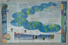 National Geographic Society Map Poster, Millennium in Maps Physical Earth 1998