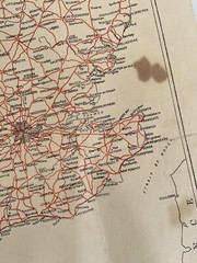 SUPERB Old CLOTH ROAD MAP Vintage Geographia ENGLAND AND WALES