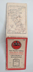 Chatham & Maidstone Vintage Ordnance Survey One Inch Cloth Map 172, 1940