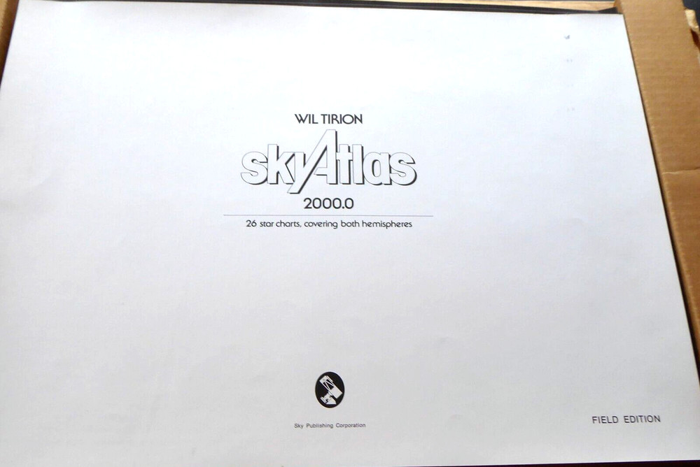 Wil Tirion Sky Atlas 2000.0 26 Star Chart Both Hemispheres Field Edition 1987