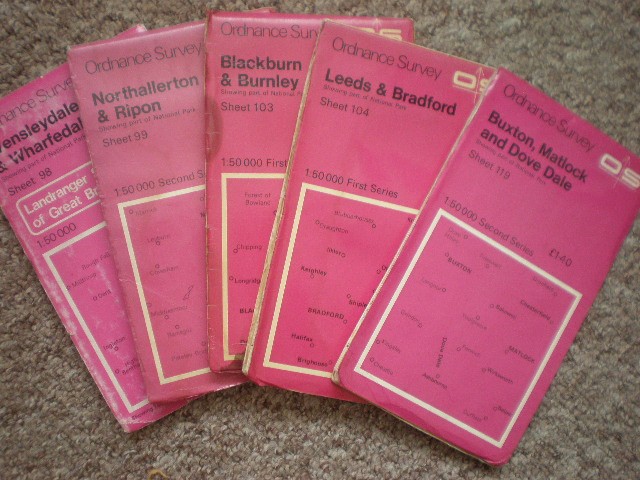 98 99 103 104 119 BLACKBURN LEEDS RIPON, LOT, LANDRANGER OS ORDNANCE SURVEY MAPS