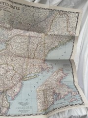 Vintage National Geographic Map Northeastern United States September 1945