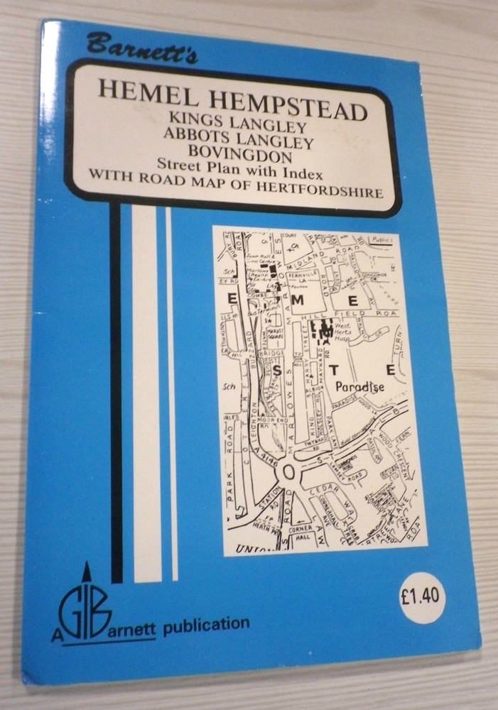 Vintage Barnett’s Official Street Plan of Hemel Hempstead (1991)