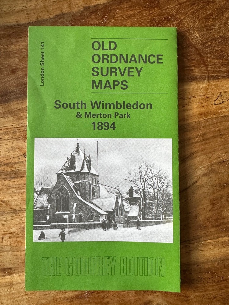 Godfrey Edition 1894,reprint OS Map of South Wimbledon & Merton Park London