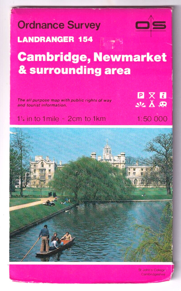 CAMBRIDGE, NEWMARKET & surrounding area – Ordnance Survey Landranger Map