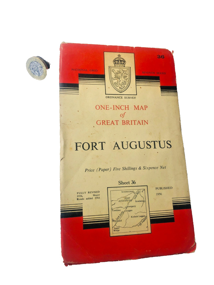 Ordnance Survey Map Fort Augustus Vintage ra