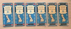 Bartholomews SIXTH-INCH Motoring Maps – 6 x various incl Scotland, late 1950s