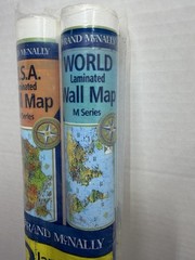 RAND MCNALLY World & US Laminated Wall Maps M Series 50×32″ New Sealed