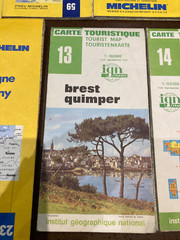 7x Vintage 1970s Road Maps France, Michelin 54 59 64 67 230 & IGN 13 14 VGC