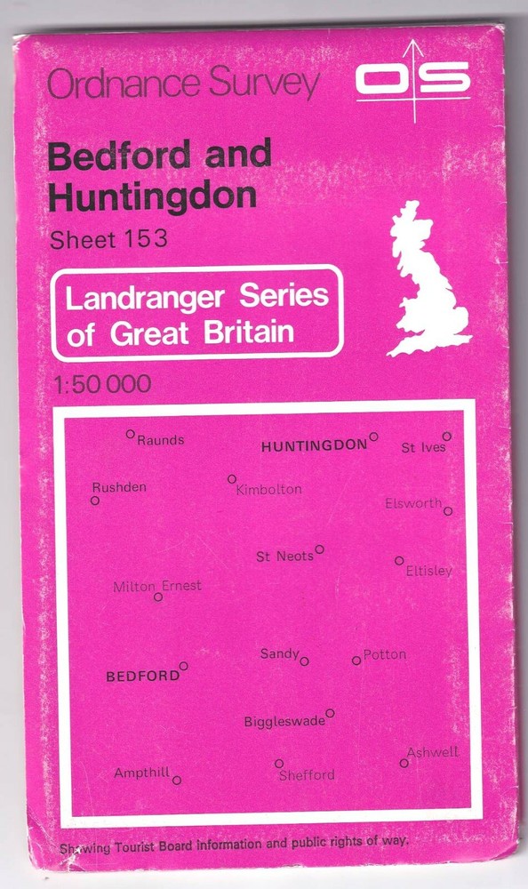 ORDNANCE SURVEY LANDRANGER MAP: BEDFORD & HUNTINGDON
