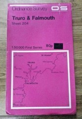 First Series Ordnance Survey Map 1:50,000 Sheet 204 TRURO & FALMOUTH