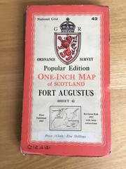 1947 Ordnance Survey Popular Edition One Inch Cloth Map 42 Fort Augustus