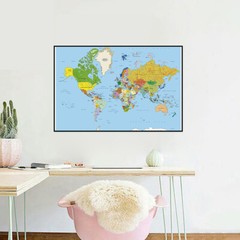 World Map Large Poster Wall Art Print Deco Home A1 A2