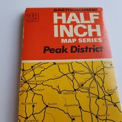 Peak District Bartholomew Ordinance Survey Map Hiking 1970s vintage British