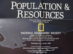 National Geographic Society Map: Millennium in Maps -Population 1998
