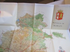 1979? large map Province of Burgos Spain foldout VG Castile Leon color one-sided