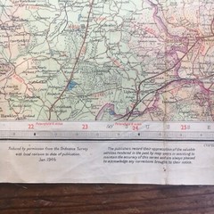 vintage Bartholomews cloth backed map of Salisbury plain
