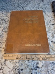 1966 World Atlas Scholastic Hammond Revised Edition Full Color Maps Brown HC