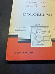 Vintage Ordnance Survey Map 7th series One Inch Cloth Mounted Dolgellau 1962