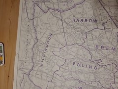 Huge Goegraphers Greater London Boroughs & Council Bounderies Wall Map –