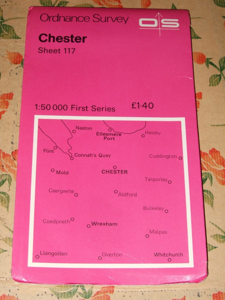 ORDNANCE SURVEY SHEET MAP CHESTER SHEET 117 NO RIPS TEARS VGC