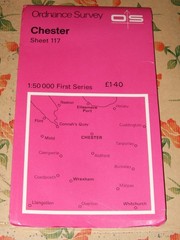 ORDNANCE SURVEY SHEET MAP CHESTER SHEET 117 NO RIPS TEARS VGC