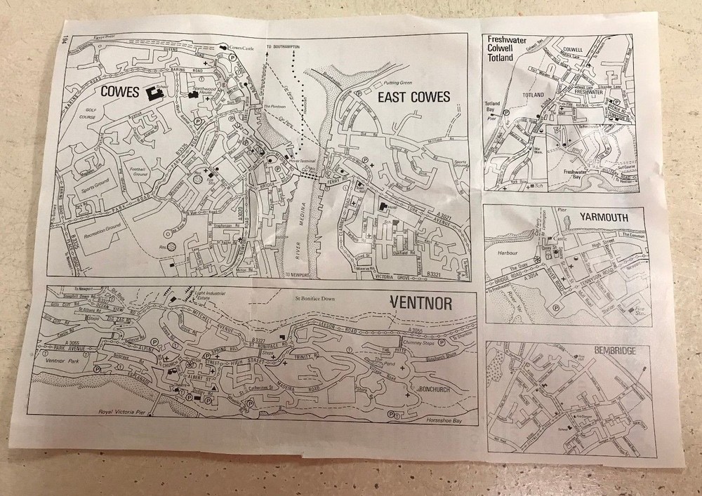 Cowes, Freshwater Colwell Totland, Yarmouth, Ventnor and Bembridge Maps