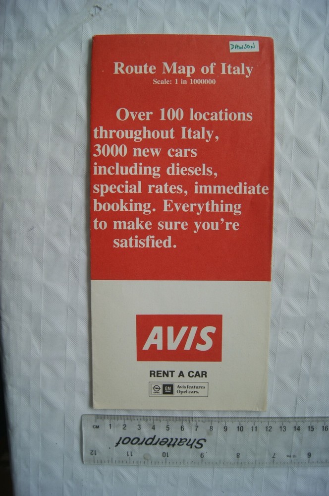 Avis Rent a Car route map of Italy