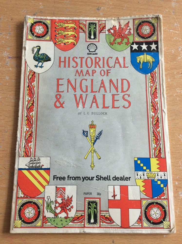 Retro Shell Historical Map Of England & Wales – 1971