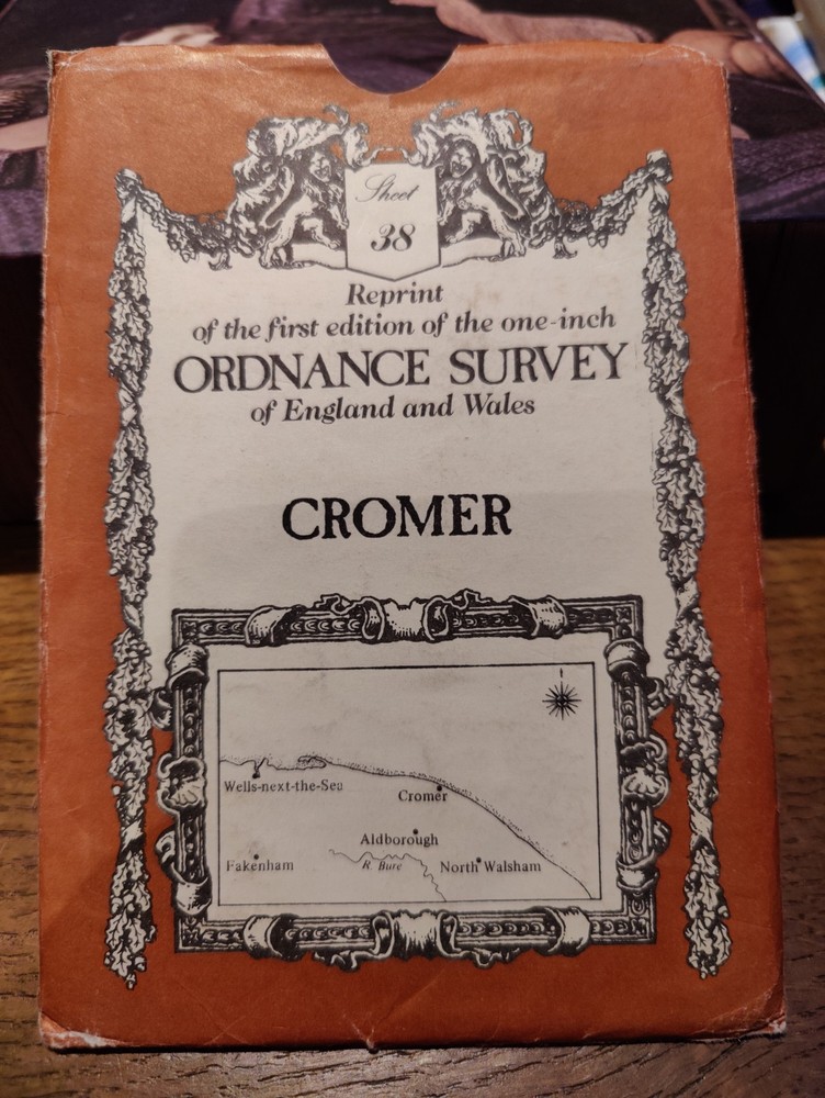 1982 Reprint Of 1st edition Ordnance Survey Sheet Number 38 Cromer VGC