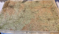 Vintage Bartholomew’s Revised Half Inch Cloth Map Of Warwickshire No 18