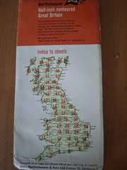 Bartholomew Map Half-incH Great-Britain OXFORD No.14 On Cloth