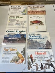 National Geographic Map 2-Piece Slip Cover Case Holder With 20 Various Old Maps