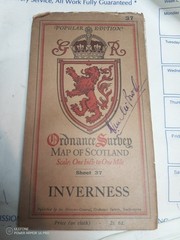 Ordnance Survey One Inch Popular Edition Map INVERNESS SHEET 37 CLOTH 1928